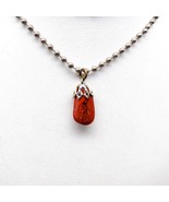 Natural Tumbled Stone Pendant Necklace, Vintage Boho Red Jasper on Silve... - £20.05 GBP