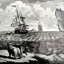 Dutch Whalers Leaving Arctic 1926 Nautical Antique Print Whale Hunting D... - $35.14 CAD