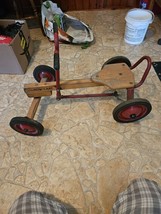 Vintage Radio Flyer Row Cart Ride On Toy  wooden wood pedal car push pull - $79.20