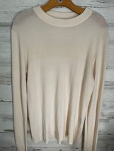Jarbo Pullover Sweater Womens 3 Ivory Knit Long Sleeve Round Neck Comfor... - $28.49