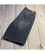 Seven7 Sunset Bermuda Jean Shorts, Size 12, Cotton Blend, Blue, Denim, Pockets - $24.99