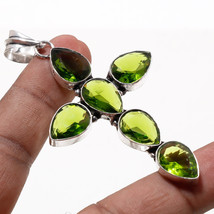 Peridot Pear Shape Handmade Christmas Gift Pendant Jewelry 3.20&quot; SA 356 - £5.50 GBP