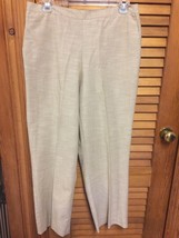 Beige Linen Look Alfred Dunner Pants Slacks - Size 14  - £7.83 GBP