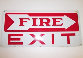 FIRE EXIT: Vintage New Old Stock Metal Sign 13&quot; X 6.5&#39; NOS - £19.51 GBP