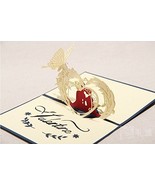 3D Laser-cut Gift &amp; Greeting Card With Lover &amp; Heart for Valentine Day S... - £0.78 GBP