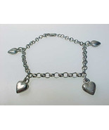 Vintage STERLING Silver HEARTS Bracelet - made in Italy - FREE SHIPPING - $45.00