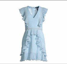BCBG Maxazria Tyrah dress Crystal blue Ruffle NWT Size 0 - £62.37 GBP