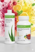 Herbalife Herbal Tea Concentrate Lemon Flavor 3.6Oz&amp; Cranberry Aloe Pint... - $129.21 CAD