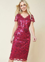 Kaleidoscope Sequin Shift Dress in Raspberry  UK 12      (FMS3-10) - £31.06 GBP