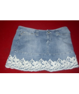 womens skirt candies denim embroidered flowers size 9 - £17.25 GBP