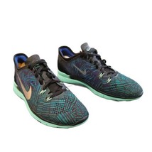 Nike Free 5.0 TR FIT 5 Print Black/Green Glow/Racer Blue WomenSz 10 - $14.25