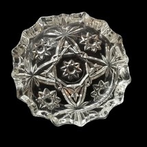 Vintage Ashtray trinket Dish Anchor Hocking Clear Cut Glass Decorative Star 4 in - £7.85 GBP
