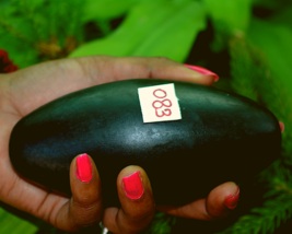 4.5&quot;Shiva Lingam Black Stone Narmada River India  Simple Pure &amp; Rare Lingam~083 - $52.81