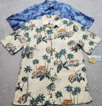 Lot Of 2 Batik Bay Hawaiian Shirt Men Small Multi Palm Tree Collared Button Down - £21.41 GBP