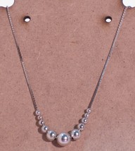 Napier 11 bead silver tone necklace - £11.79 GBP