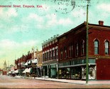Commercial Street View Kress &amp; Co Emporia Kansas KS 1911 DB Postcard T13 - £5.37 GBP