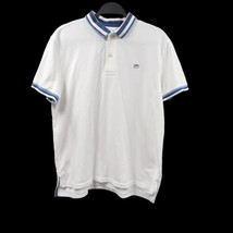 Southern Tide Skipjack Polo Shirt Mens Medium White Blue Stripes Classic Fit - £18.08 GBP