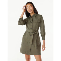 Free Assembly FAWWD00351FA23 Women&#39;s Belted Utility Mini Dress with Long - £41.66 GBP