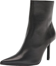 NEW STEVE MADDEN BLACK LEATHER  POINTY STILETTO BOOTS  SIZE 8.5 M  $159 - £84.30 GBP
