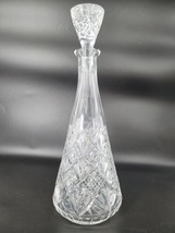 Vintage Bohemian Crystal Wine Decanter Deep Cut Conical Shape Mint Condition  - £61.95 GBP
