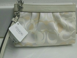 New Authentic COACH Optic Signature C Logo Purse Wristlet Wallet》White/K... - $69.29