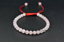 Natural Rose Quartz 6x6 mm Beads Thread Bracelet ATB-66 - £4.93 GBP