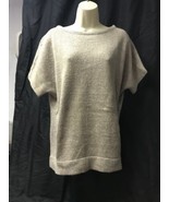 New York And Company Short Sleeve Tan White Woman&#39;s Sweater Size M KG Ca... - $20.36 CAD