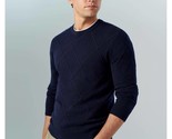 The Men&#39;s Store  Designer  Wool Twist Ribbed Cable-Knit Sweater Navy-XL - £39.86 GBP