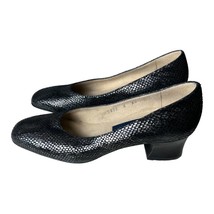 Joel Parker Black Snake Skin Vintage Block Heel pump Size 6AA - $38.61