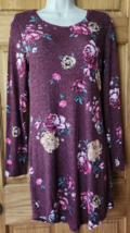 NOBO Dress Junior Size Large Purple Floral Long Sleeve Pullover - $11.88