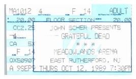 Grateful Dead Concert Ticket Stub Octobre 12 1989 East Rutherford Neuf M... - £40.15 GBP