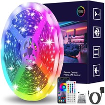 RGB LED Strip Lights 50ft - Remote &amp; App Control, Music Sync, Waterproof... - £37.94 GBP