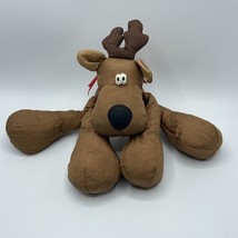 VINTAGE Hallmark Rodney the Reindeer Nylon 12&quot; Stuffed Plush PUFFALUMP S... - $8.14