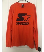 Viintage Starter Men&#39;s long Sleeve Shirt Size Medium Orange Blue - £28.32 GBP