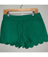 J. Crew Green Scalloped Hem Chino Shorts Lightweight Casual - $24.12 CAD