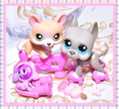 Authentic Littlest Pet Shop LPS #183 #184 Great Dane Corgi Dog Pet Pairs Skates - £38.75 GBP