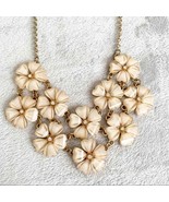 Gold Tone Glass Flower Bib Necklace - £20.97 GBP