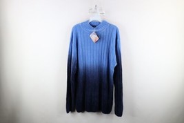 Deadstock Vintage 90s Streetwear Mens XL Blank Ribbed Knit Mock Neck Sweater - £55.69 GBP