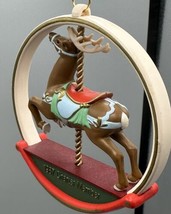 Ornament Hallmark Carousel Reindeer Antlers Coll Club Charter Mem QXC5817 1987 - £5.40 GBP