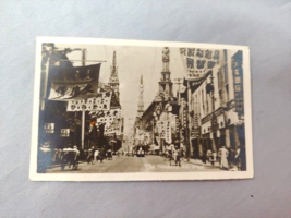 WWII Shanghai China 1945 Nanking Road Street Scene Pilver Photo shop back mark - £13.97 GBP