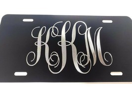 Engraved Custom Personalized Monogram Diamond Etched License Plate Alum Car Tag - £20.84 GBP