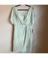 JJs House Dress Sage Size 14 V-Neck Knee-Length Chiffon Mother of Bride ... - $1,289.35 MXN