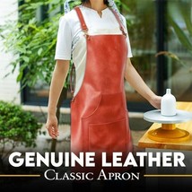 Professional Leather Apron BBQ, Butcher Apron Blacksmith Apron Waterproof Apron - £58.13 GBP