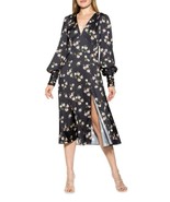 Alexia Admor 12 Elysa Bishop Sleeve Fit &amp; Flare Floral Midi Navy Silky D... - $908.18 MXN