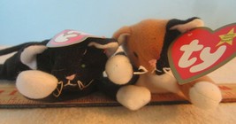 LOT OF 2 TY Beanie Babies Baby plush 3&quot; MCDONALDS-BROWN/BLACK CAT KITTENS - £7.75 GBP