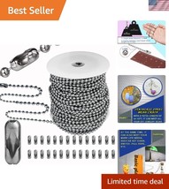 Durable 55ft Stainless Steel Necklace Chain with 100 Connector Clasps - ... - $45.00