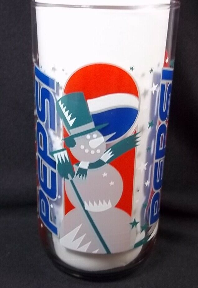 Primary image for Pepsi Cola Snowman Christmas Winter drinking glass tumbler 14 oz