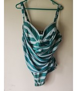 Women&#39;s Plus Size 3X One Piece Striped Swimsuit By Terra &amp; Sky - $543.84 MXN