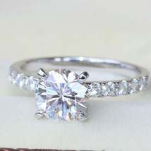 2.20 CT Excellent Cut Moissanite Engagement Ring, Round Cut Moissanite Ring - £94.75 GBP
