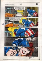 Original 1980&#39;s Captain America 295 page 2 Marvel Comics color guide art: 1984 - £45.05 GBP